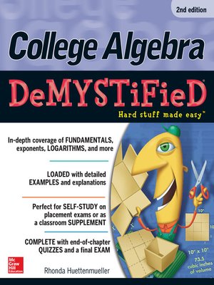 cover image of College Algebra DeMYSTiFieD